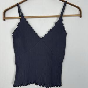Intimately Free People Easy to Love Seamless Cami Size M/L Crop Top Navy Gray